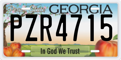 GA license plate PZR4715