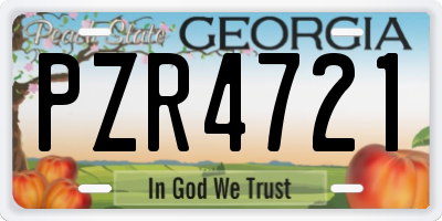 GA license plate PZR4721