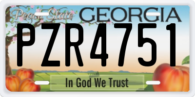 GA license plate PZR4751