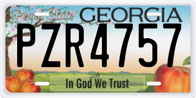 GA license plate PZR4757