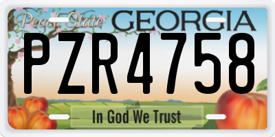 GA license plate PZR4758
