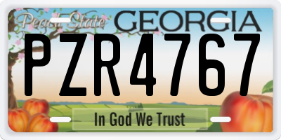 GA license plate PZR4767