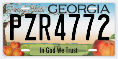 GA license plate PZR4772