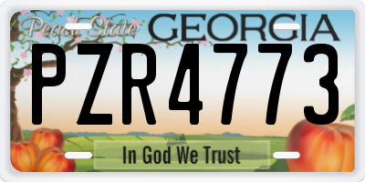 GA license plate PZR4773