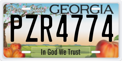GA license plate PZR4774