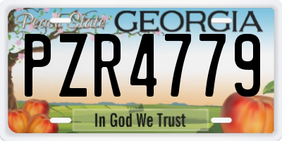 GA license plate PZR4779