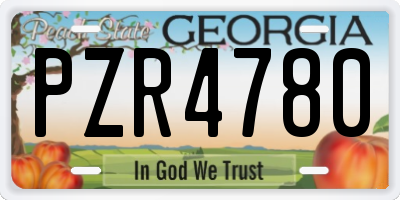 GA license plate PZR4780