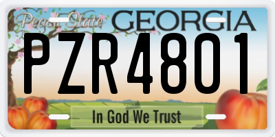 GA license plate PZR4801
