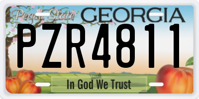 GA license plate PZR4811