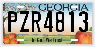 GA license plate PZR4813