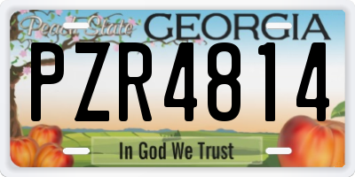 GA license plate PZR4814