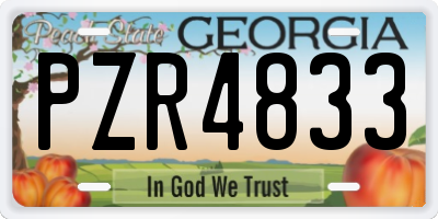 GA license plate PZR4833