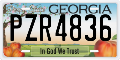GA license plate PZR4836