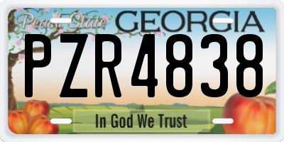 GA license plate PZR4838