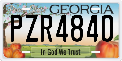 GA license plate PZR4840