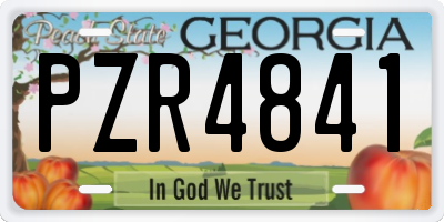 GA license plate PZR4841
