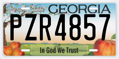 GA license plate PZR4857