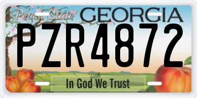 GA license plate PZR4872