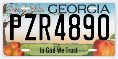 GA license plate PZR4890