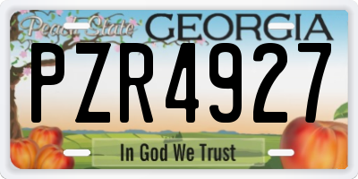 GA license plate PZR4927