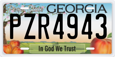 GA license plate PZR4943
