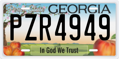 GA license plate PZR4949