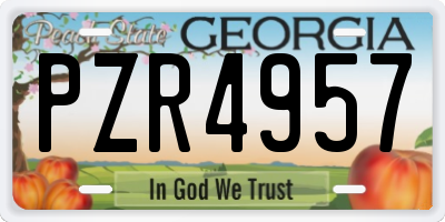 GA license plate PZR4957