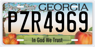 GA license plate PZR4969