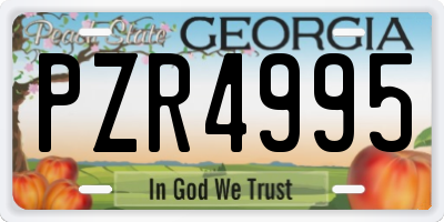 GA license plate PZR4995