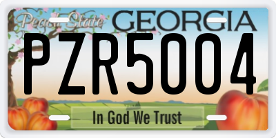 GA license plate PZR5004