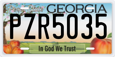 GA license plate PZR5035