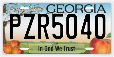 GA license plate PZR5040