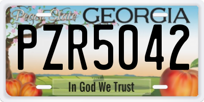 GA license plate PZR5042