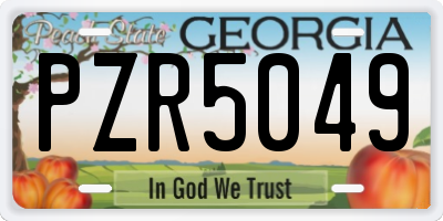 GA license plate PZR5049
