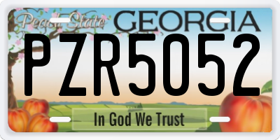 GA license plate PZR5052