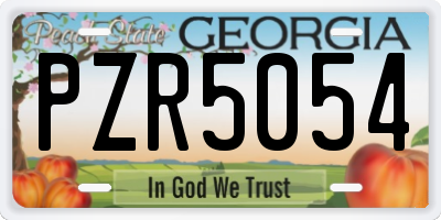 GA license plate PZR5054