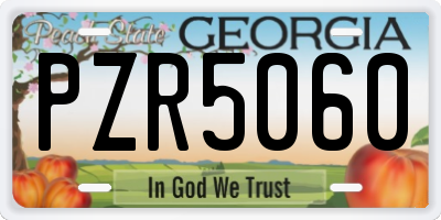 GA license plate PZR5060