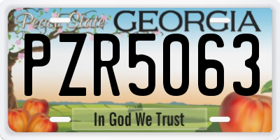 GA license plate PZR5063