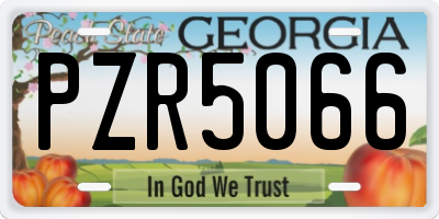 GA license plate PZR5066