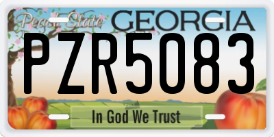 GA license plate PZR5083
