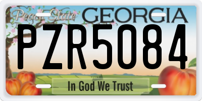 GA license plate PZR5084