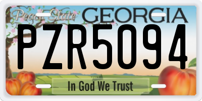 GA license plate PZR5094