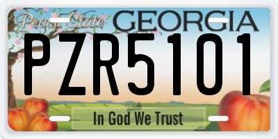 GA license plate PZR5101