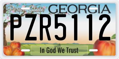 GA license plate PZR5112
