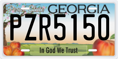GA license plate PZR5150