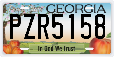 GA license plate PZR5158