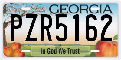 GA license plate PZR5162