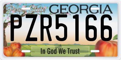 GA license plate PZR5166
