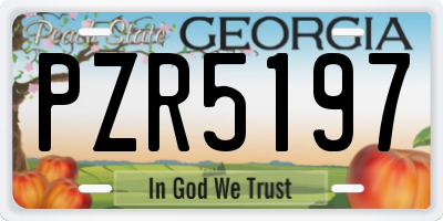 GA license plate PZR5197