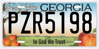 GA license plate PZR5198